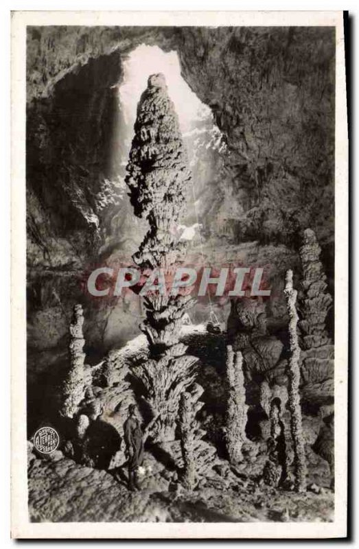 Postcard Old Cave Caves Orgnac Stalagmite shaped pine cone