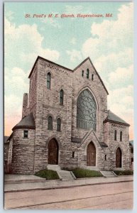 1910's HAGERSTOWN MARYLAND MD ST PAULS M E CHURCH HAYS & BROS ANTIQUE POSTCARD