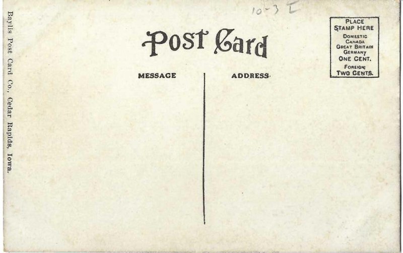 Vintage Postcard. 3rd Street looking South. Cedar Rapids Iowa