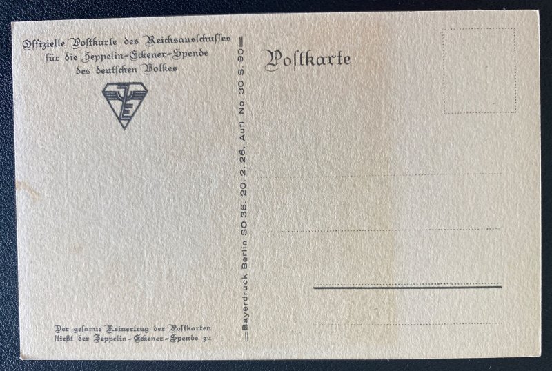 Mint Germany Propaganda Postcard Zeppelin Eckener Fund 1933 Niemals