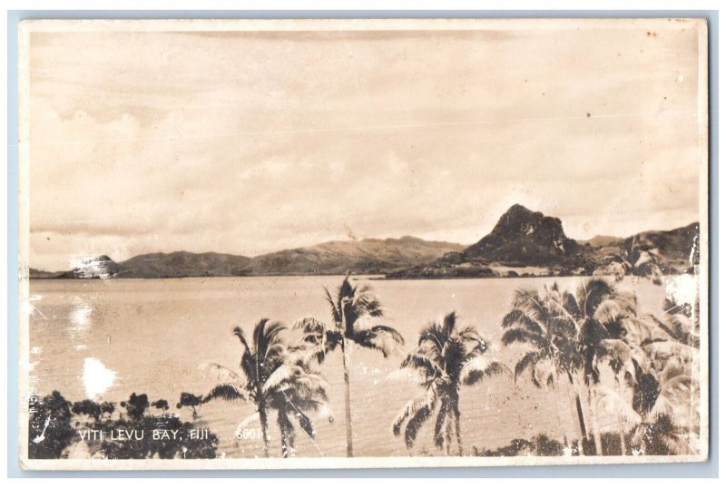 Fiji Postcard View of Rocky Mountain at Viti Levu Bay c1930's RPPC Photo