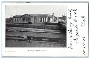 1906 Burlington Station Exterior Building Train Omaha Nebraska Vintage Postcard