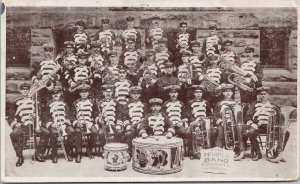 The Temple Band Toronto Ontario (To & From 'Delamont') c1906 Postcard F74 *as is