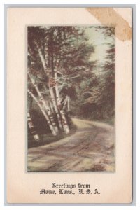 Greetings From Maize Kans. Kansas U.S.A. Postcard #3 c1921 Postmark