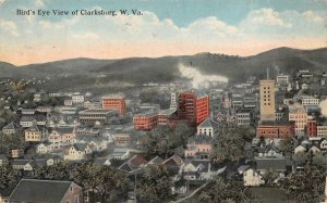 BIRDSEYE VIEW OF CLARKSBURG WEST VIRGINIA POSTCARD 1915