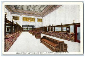 c1920 Security Trust Savings Bank Spring Los Angeles California Vintage Postcard