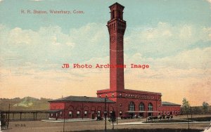 CT, Waterbury, Connecticut, Railroad Station, 1915 PM, Danziger & Berman Pub