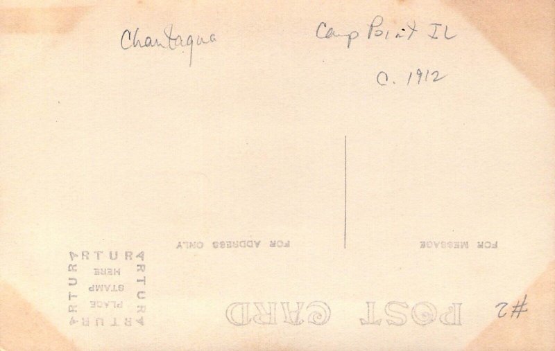 RPPC, c.'12, Chautaqua Grounds, Camp Point, IL, from Quincy IL, #2,Old Post Card