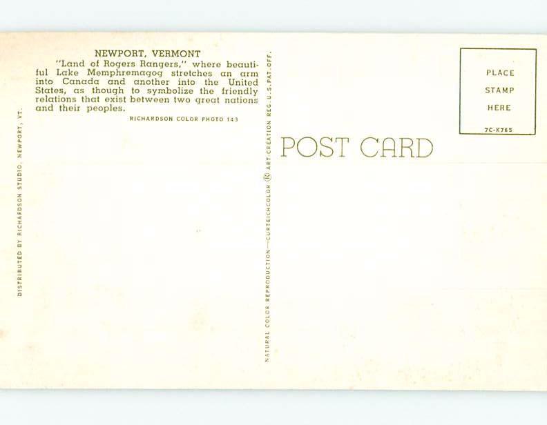 Unused Pre-1980 LAKE SCENE Newport Vermont VT F2999