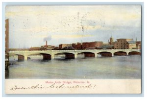 1908 View Of Melan Arch Bridge Waterloo Iowa IA Posted Antique Postcard