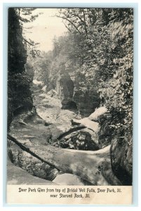 Deer Park Glen Bridal Veil Falls Illinois Starved Rock Vintage Antique Postcard 