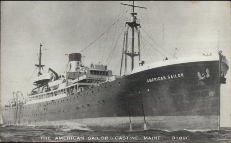 Castine ME Steamer Ship American Sailor Real Photo Postcard