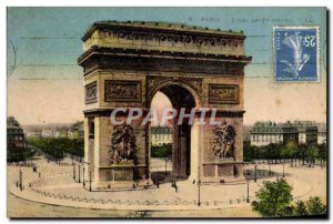 Old Postcard Paris L & # 39Arc De Triomphe