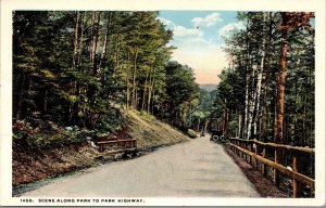 Vtg Scene Along National to Park Highway 1920s Old View Postcard