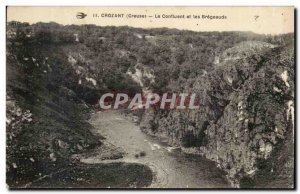 Creuse Crozant Old Postcard The confluence and Bregeauds
