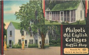 1940s Pensacola Florida Philpot's Old English Cottage Postcard 25-12102