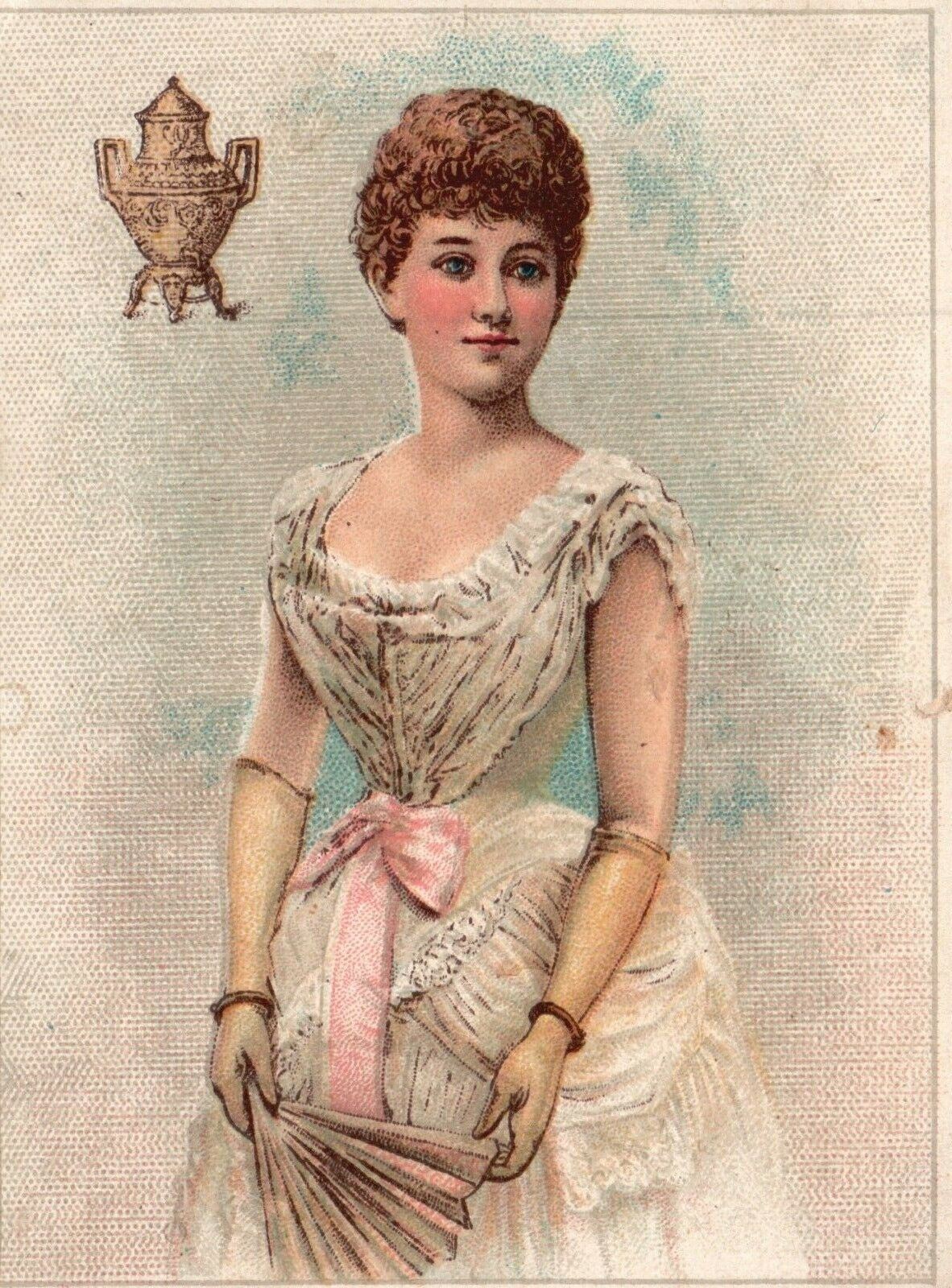 1880s 90s Woman In Victorian Dress Dilworths Coffee Trade Card Ephemera Chromo And Printed 