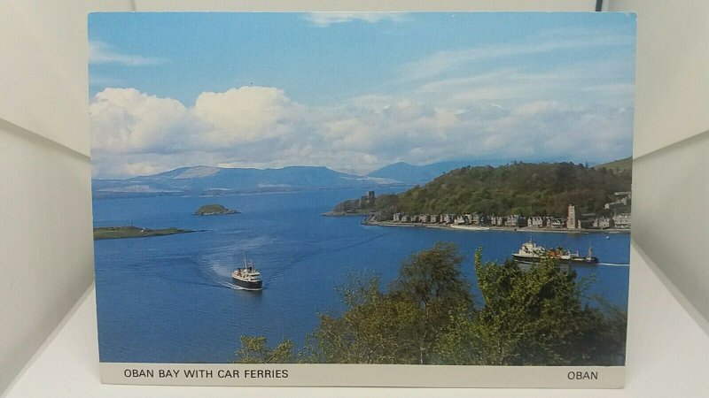 Vintage Postcard Oban Bay with Car Ferries