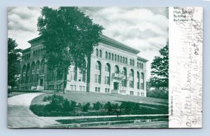 High School Building Burlington Vermont VT 1907 UDB Postcard P14
