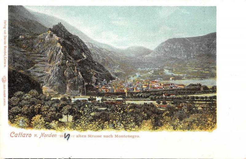 Cattaro Kotor Montenegro Birds Eye View Antique Postcard J74325