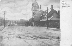 C&O Railroad Depot Newport News Virginia 1909 postcard