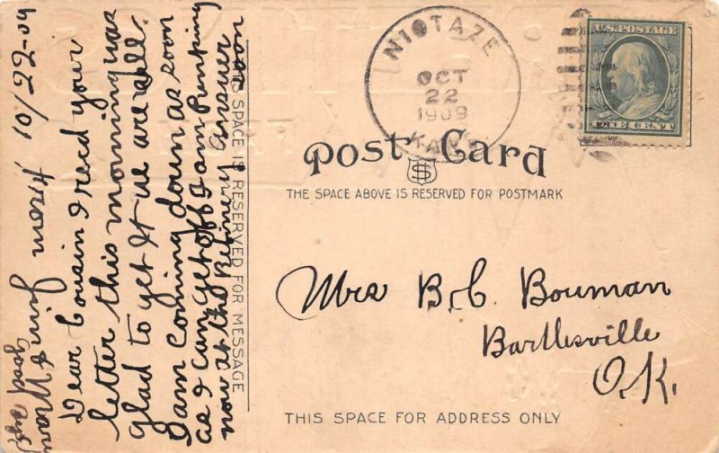 Niotaze Kansas Greetings Native American Indians Vintage Postcard AA98039