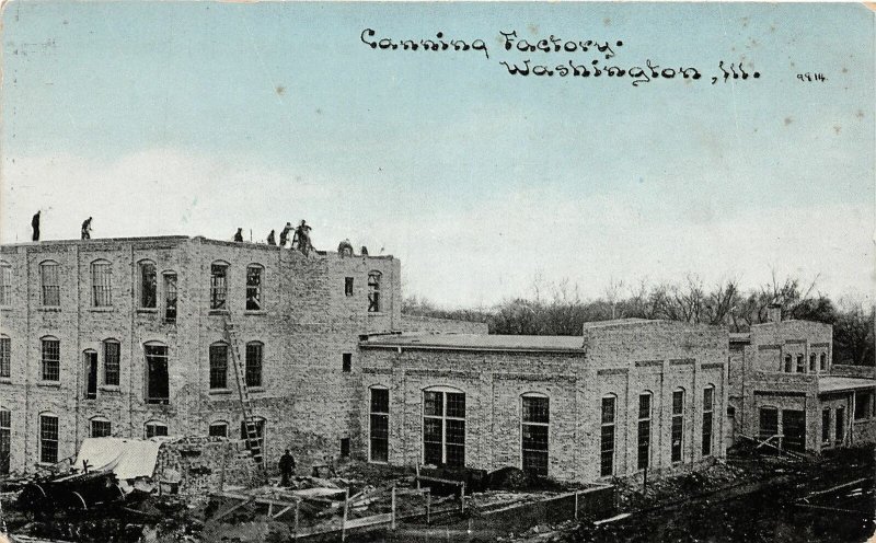 J10/ Washington Illinois Postcard c1910 Canning Factory Building  200