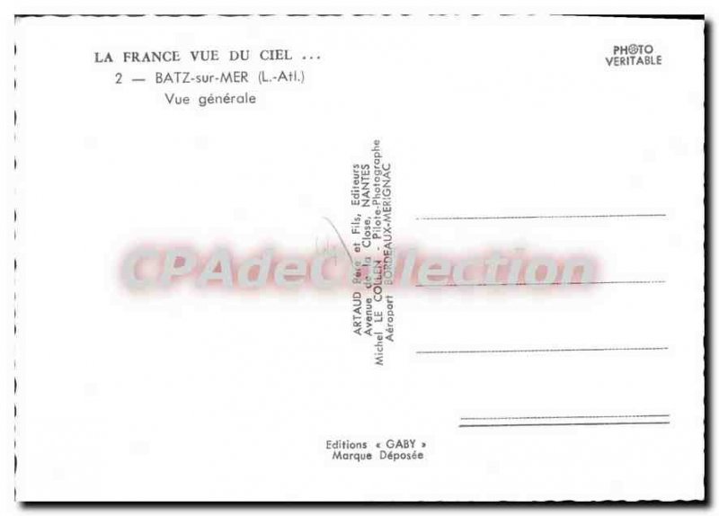 Modern Postcard Batz Sur Mer Vue Generale