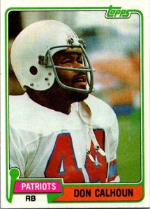 1981 Topps Football Card Don Calhoun New England Patriots sk10369