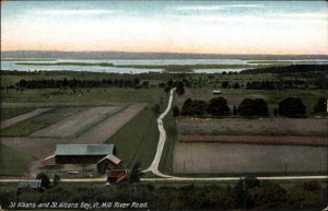 St Albans Bay Vermont VT Birdseye View 1900s-10s Postcard