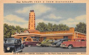 Denver Colorado Gus Schwalb's Chat and Chew Restaurant Entrance Vintage PC U784