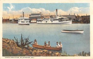 Wilmington Delaware ships boats Christiana River antique pc ZD686002