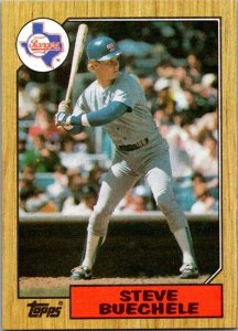 1987 Topps Baseball Card Steve Buechele Texas Rangers sk3487