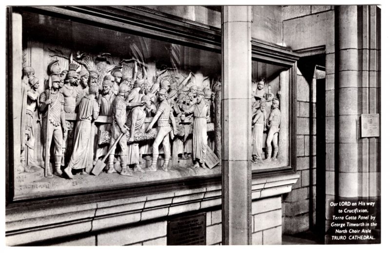 Real Photo, Tarra Cotta Panel, Choir Aisle, Truro Cathedral, Cornwall, England