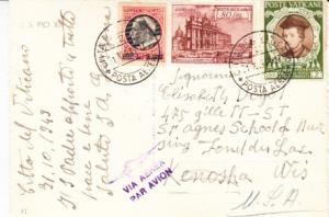 Pope Pius RP  Mailed from Vatican 1948