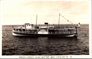 Real Photo Postcard Phoenix Glass Bottom Boat Catalina Island California