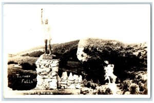 c1940's Statue Scene Turner Falls Oklahoma OK RPPC Photo Vintage Postcard