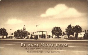 Albuquerque New Mexico NM De Anza Motor Lodge c1940s-50s Linen Postcard