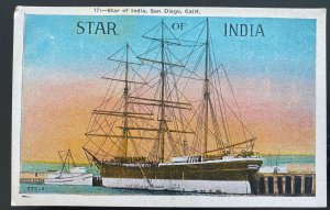 Mint USA Picture Postcard Star Of India Ship Build In 1863 San Diego CA