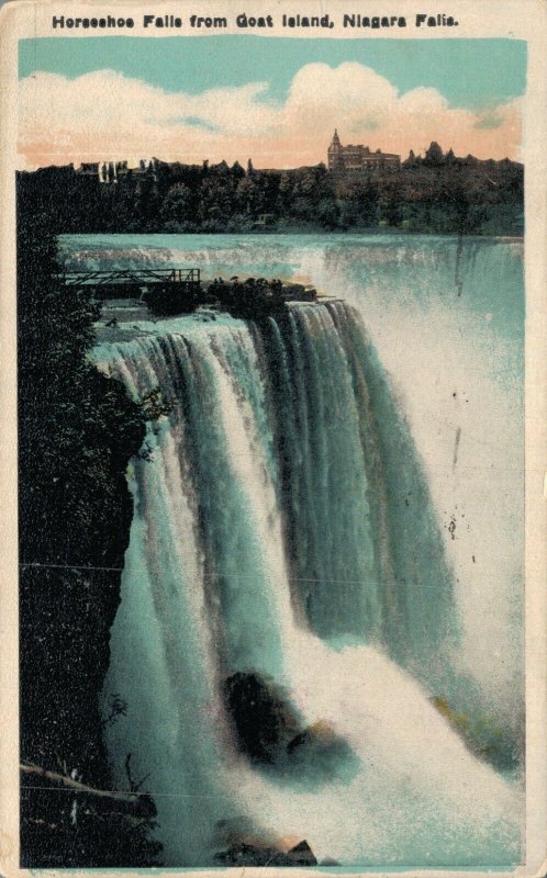 USA Horseshoe Falls From Goat Island Niagara Falls Postcard 07.53