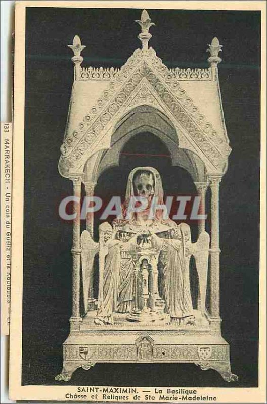 Old Postcard Saint Maximin Basilica Chase and relics of St. Mary Magdalene