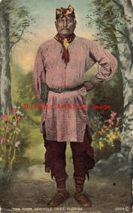 Native American Seminole Indian Chief, Tom Tiger, Florida, Drew No 1953