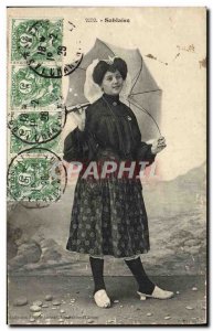 Old Postcard Les Sables D & # 39Olonne Sablaise Folklore