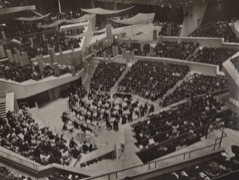 Berlin Philharmonic Orchestra Concert Hall German Real Photo Aerial Postcard