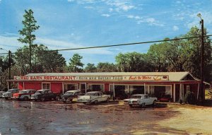 Lake City Florida RED BARN RESTAURANT Roadside Diner Cars 1960s Vintage Postcard