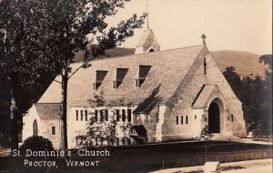 Postcard RPPC St Domicic's Church Proctor Vermont VT