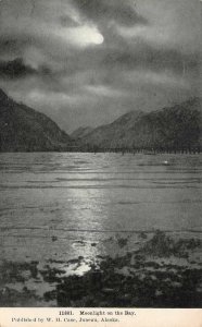 MOONLIGHT ON THE BAY ALASKA W.H. CASE POSTCARD 1909
