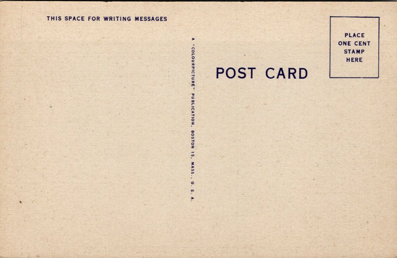 Vtg 1930s Greetings from Hicksville Long Island New York NY Linen Postcard
