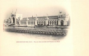 PARIS FRANCE EXPOSITION PALACE SHIP ARMEES DE TERRE & DE MER POSTCARD 1900 (DS)
