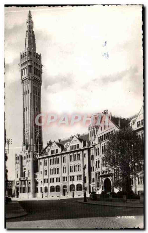 Lille - L & # 39Hotel City and its belfry - Old Postcard